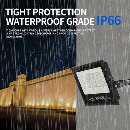30W Tuya APP Smart LED Light Colorful RGB Lamp Waterproof Outdoor Factory Warehouse Floodlight