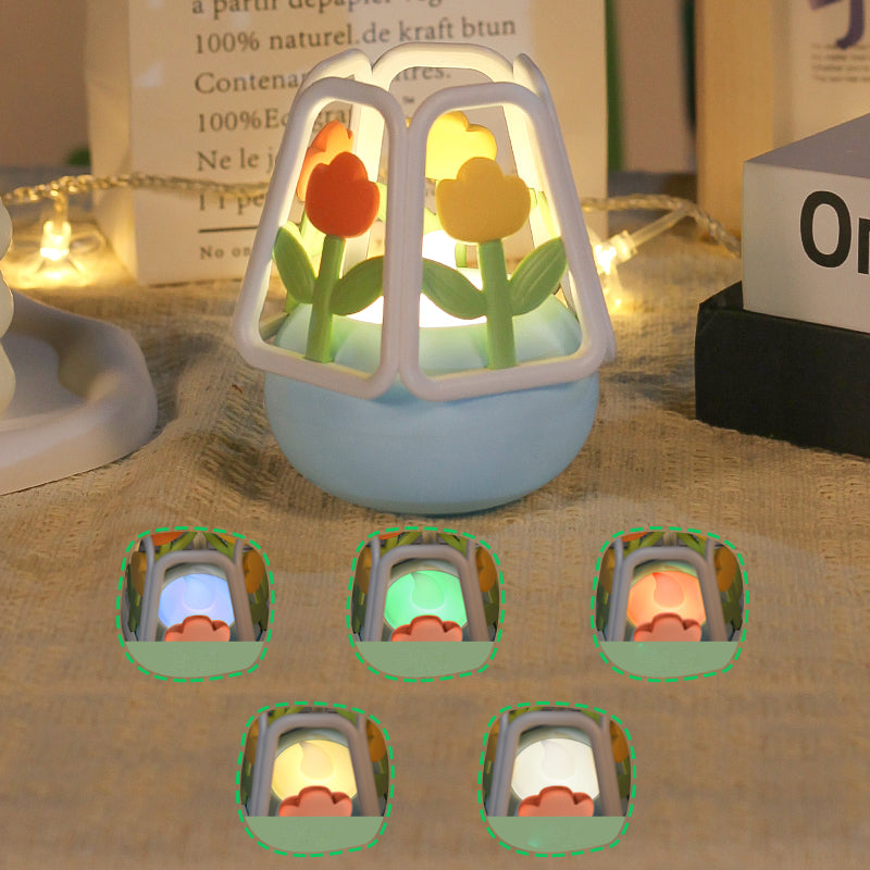 Night Light Bedroom Lighting Decoration Simulation Tulip Flower Table Sleeping Bedside Lamp for Children
