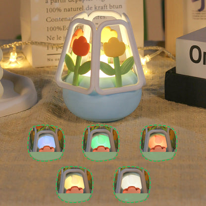 Night Light Bedroom Lighting Decoration Simulation Tulip Flower Table Sleeping Bedside Lamp for Children
