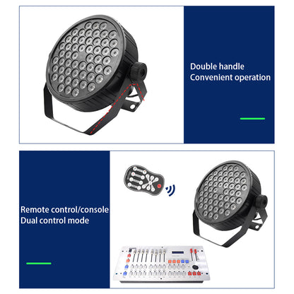 54LED 1W RGB Par Light Stage Lights with 2 Handle Remote Control Uplighting Lights for Club KTV Disco Party
