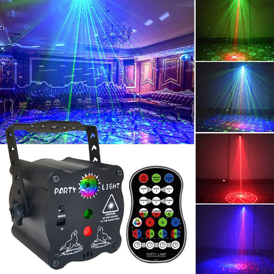 R50 Portable Mini Laser Light Aluminum Alloy Auto / Voice / Remote Control Indoor Light with Handle