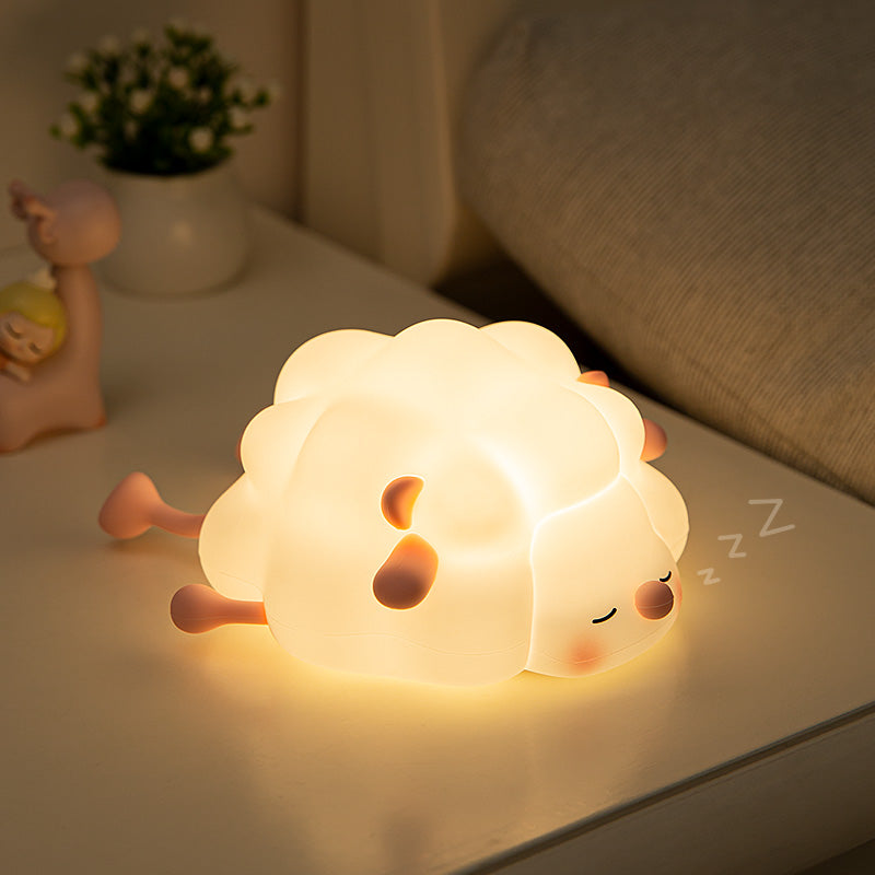 K-1156 Cute Sheep Bedside Sleeping Light Children Creative Night Light Touch Control Dimming Silicone Lamp (CE, FCC, CPC Certificated)
