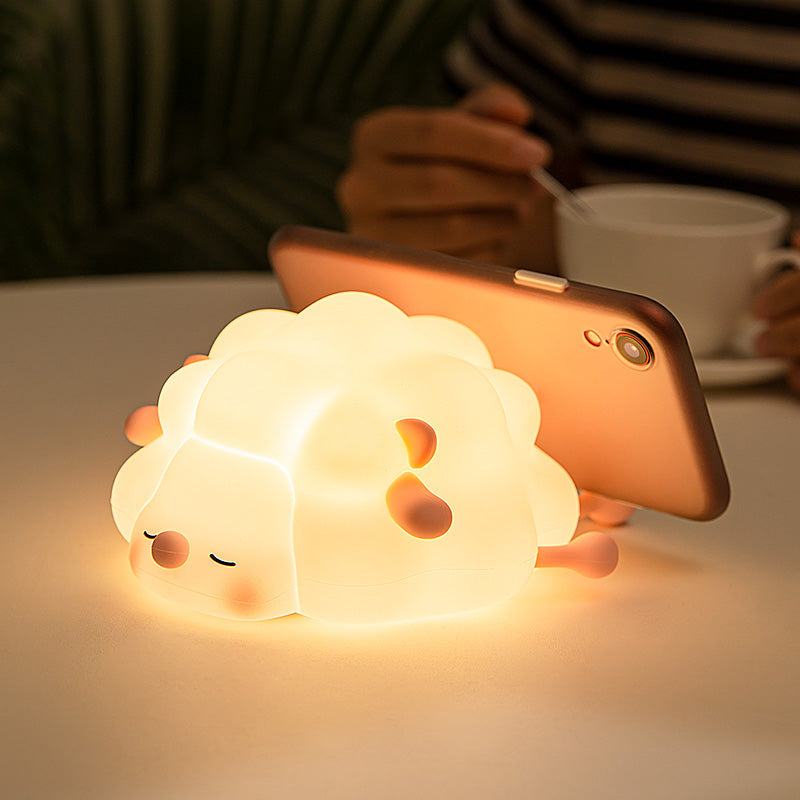 K-1156 Cute Sheep Bedside Sleeping Light Children Creative Night Light Touch Control Dimming Silicone Lamp (CE, FCC, CPC Certificated)