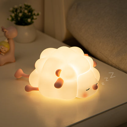 K-1156 Cute Sheep Bedside Sleeping Light Children Creative Night Light Touch Control Dimming Silicone Lamp (CE, FCC, CPC Certificated)