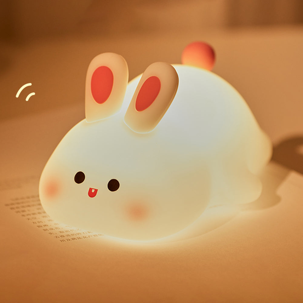K-1153 Cute Rabbit Mini Night Light Children Bedside Sleeping Light RGB Dimming Silicone Lamp (CE, FCC, CPC Certificated)