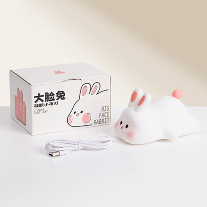 K-1153 Cute Rabbit Mini Night Light Children Bedside Sleeping Light RGB Dimming Silicone Lamp (CE, FCC, CPC Certificated)