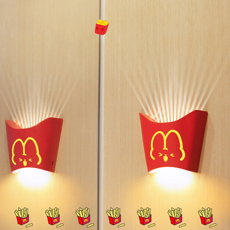French Fries Box Design Mini Night Light Children Bedside Sleeping Light Eye Protection LED Lamp