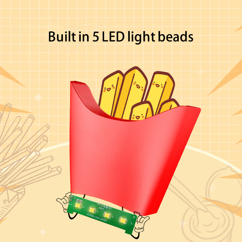 French Fries Box Design Mini Night Light Children Bedside Sleeping Light Eye Protection LED Lamp
