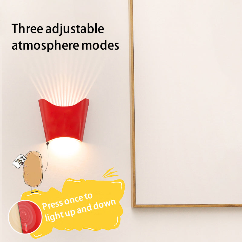French Fries Box Design Mini Night Light Children Bedside Sleeping Light Eye Protection LED Lamp