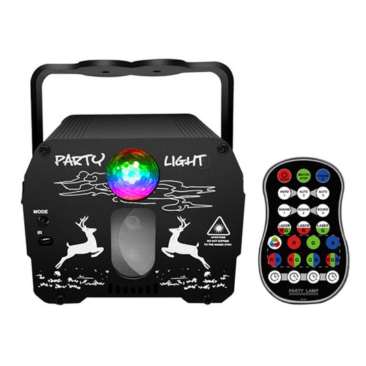 Christmas Portable Laser Light Voice / Remote Control Indoor Light with Handle for Bedroom, Family Party, Stage