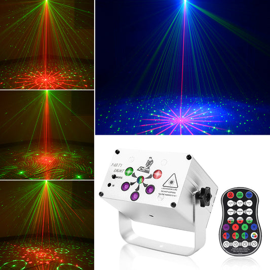 R80 Mini Laser Light Stage KTV Party Aluminum Alloy Decorative Light Voice-activated Remote Control Atmosphere Lamp