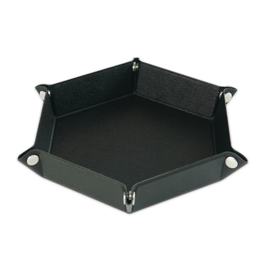 7-inch PU Leather Sundries Organizer Tray Hexagon Home Desktop Storage Tray