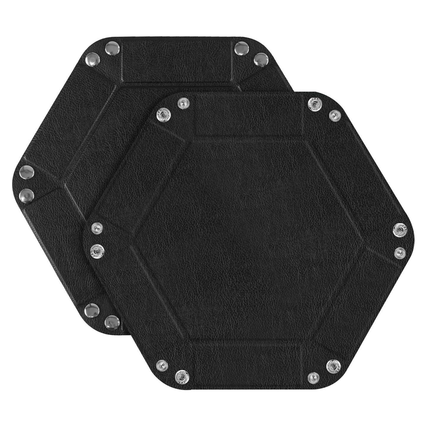 7-inch PU Leather Sundries Organizer Tray Hexagon Home Desktop Storage Tray
