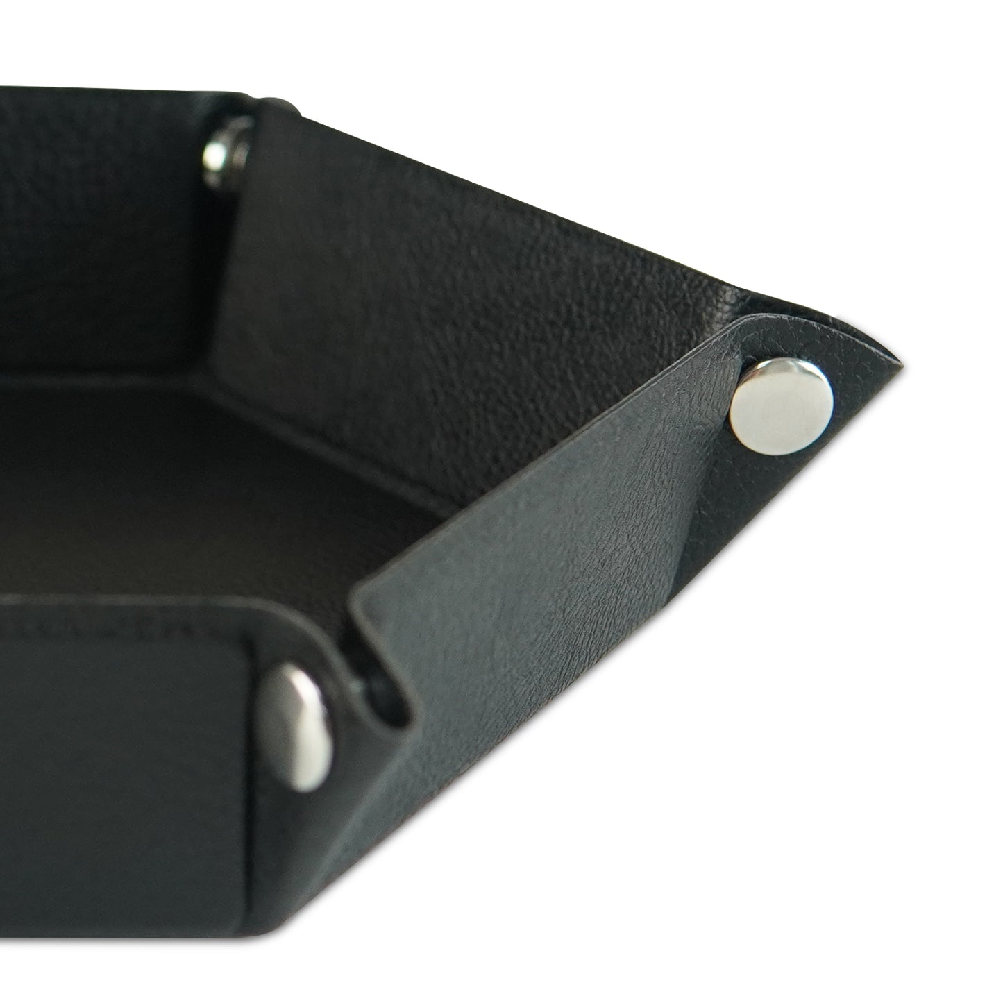 7-inch PU Leather Sundries Organizer Tray Hexagon Home Desktop Storage Tray