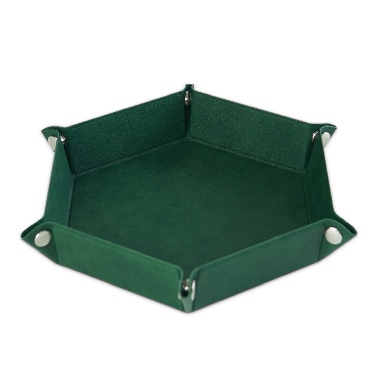 7-inch PU Leather Sundries Organizer Tray Hexagon Home Desktop Storage Tray