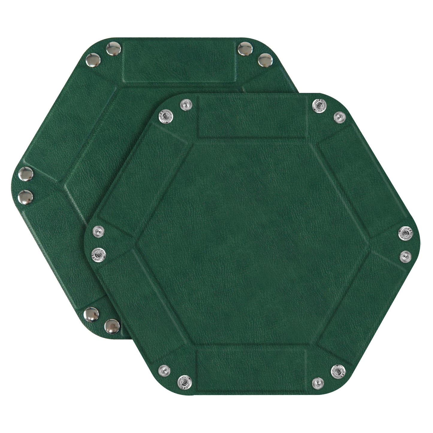 7-inch PU Leather Sundries Organizer Tray Hexagon Home Desktop Storage Tray