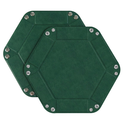 7-inch PU Leather Sundries Organizer Tray Hexagon Home Desktop Storage Tray