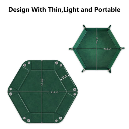 7-inch PU Leather Sundries Organizer Tray Hexagon Home Desktop Storage Tray