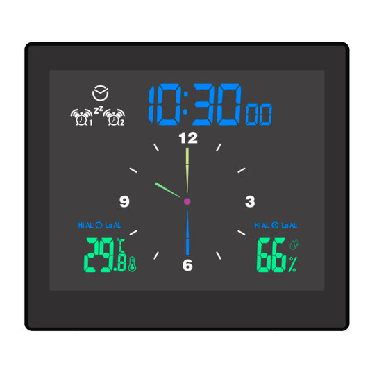 TS-WP10 Color Screen Alarm Clock Temperature Humidity Display Waterproof Bathroom Clock with Suction Cup