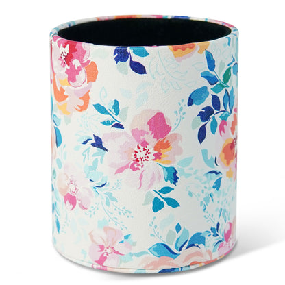 PU Leather + PVC Pen Holder Pencil Cup Makeup Brush Pen  Organizer School Office Desk Stationery