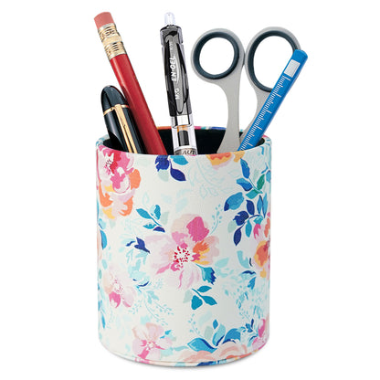 PU Leather + PVC Pen Holder Pencil Cup Makeup Brush Pen  Organizer School Office Desk Stationery