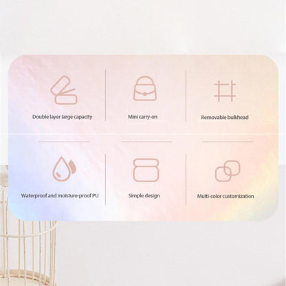 HJY015 Dual Layer PU Leather Jewelry Box Necklaces Earrings Rings Bracelets Travel Jewelry Storage Case