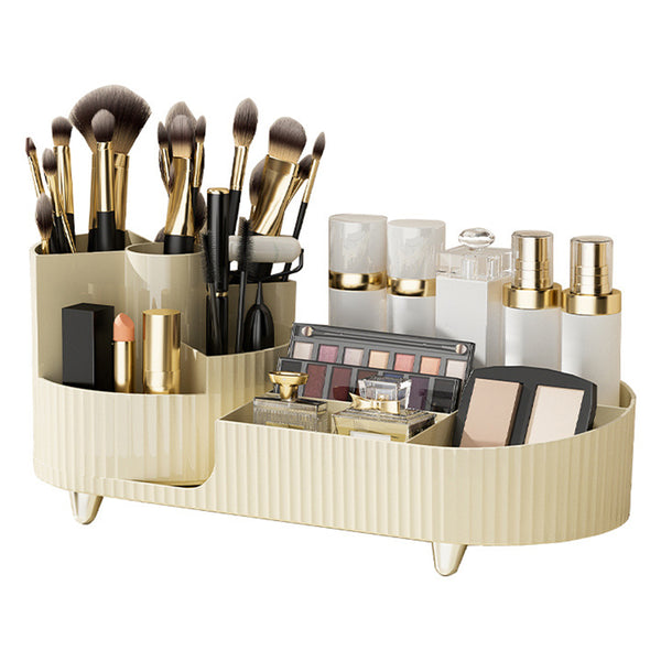 Makeup Organizer Storage Tray ABS+PET Dressing Table Cosmetic Rack Display Case