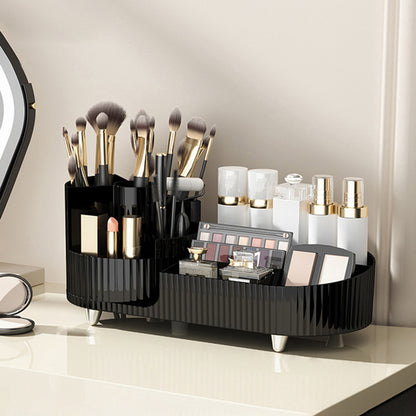 Makeup Organizer Storage Tray ABS+PET Dressing Table Cosmetic Rack Display Case