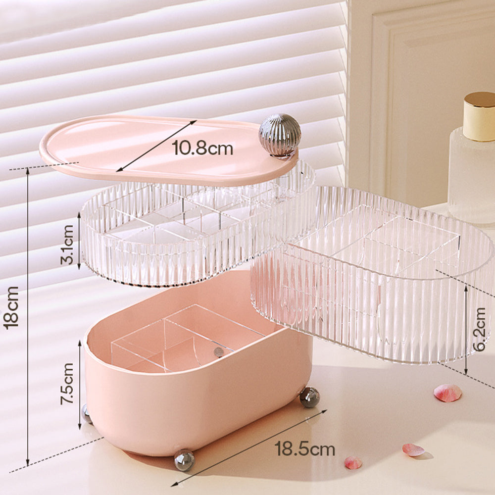 Rotary Storage Tray Rack Transparent Multi-Layers Earring Bracelet Jewelry Organizer Container