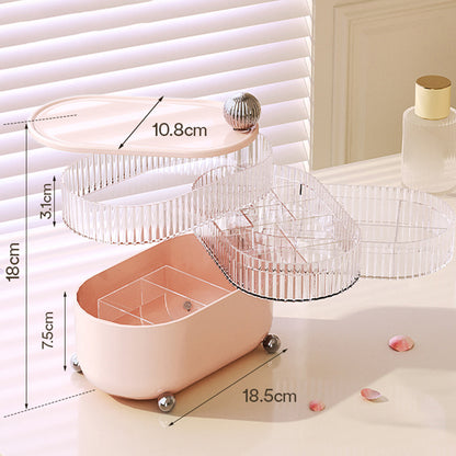 Rotary Storage Tray Rack Transparent Multi-Layers Earring Bracelet Jewelry Organizer Container