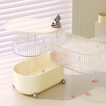 Rotary Storage Tray Rack Transparent Multi-Layers Earring Bracelet Jewelry Organizer Container