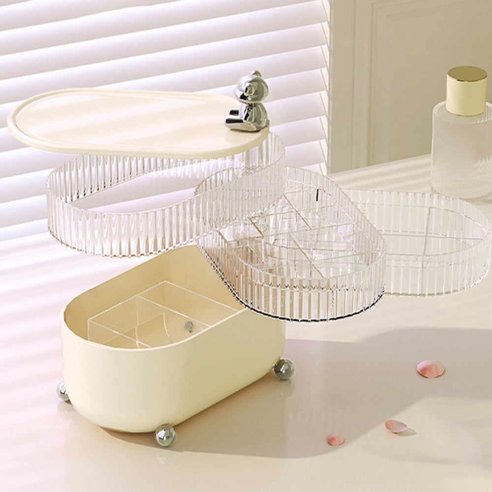 Rotary Storage Tray Rack Transparent Multi-Layers Earring Bracelet Jewelry Organizer Container