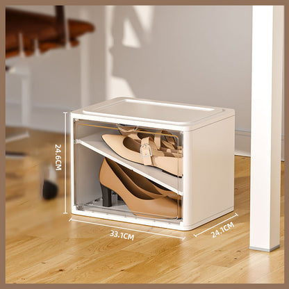 PET+PP Shoe Storage Box Dust-proof Clear Window Foldable Stackable Shoe Organizer for Office Home Car