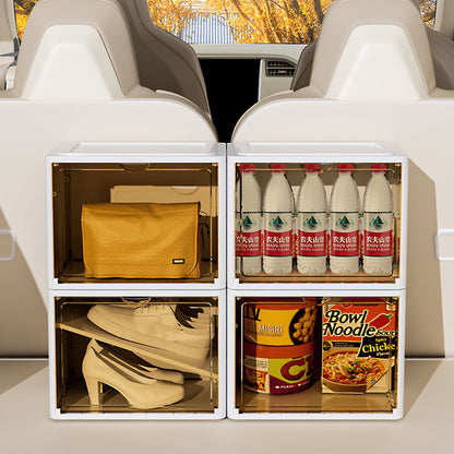 PET+PP Shoe Storage Box Dust-proof Clear Window Foldable Stackable Shoe Organizer for Office Home Car