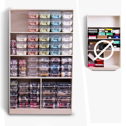 4PCS Thickened Shoe Organizer Clear Design Plastic Storage Box Shoe Rack Holder for Home, Size: L