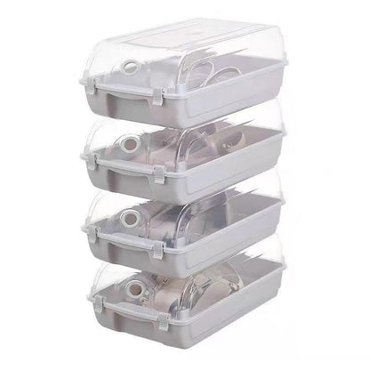 4PCS Thickened Shoe Organizer Clear Design Plastic Storage Box Shoe Rack Holder for Home, Size: L