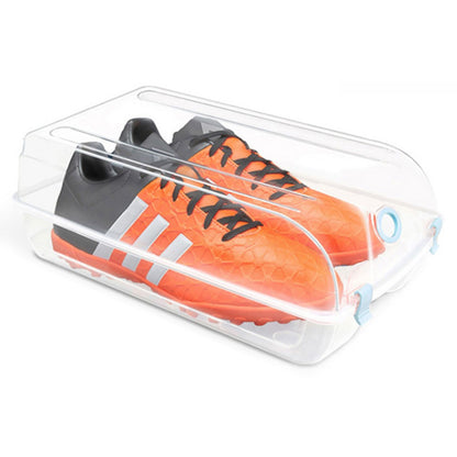 Dustproof Thickened Shoe Storage Box Home Shoe Organizer Transparent Plastic Organization Bin Case, Size: L
