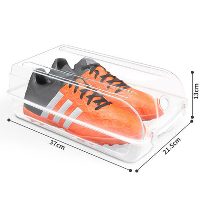 Dustproof Thickened Shoe Storage Box Home Shoe Organizer Transparent Plastic Organization Bin Case, Size: L