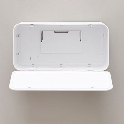 Wall Mounted Toilet Paper Holder ABS+Magnet Storage Shelf Tissue Box Rack for Home Bathroom