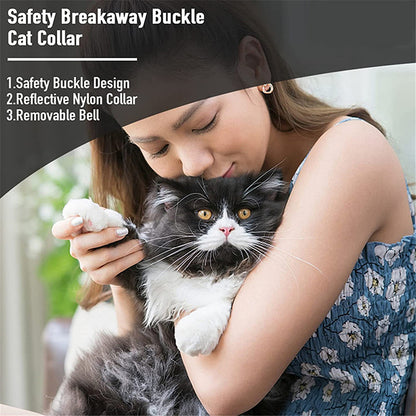 For AirTag Reflective Nylon Pet Collar with GPS Tracker Silicone Case and Anti-loss Pendant