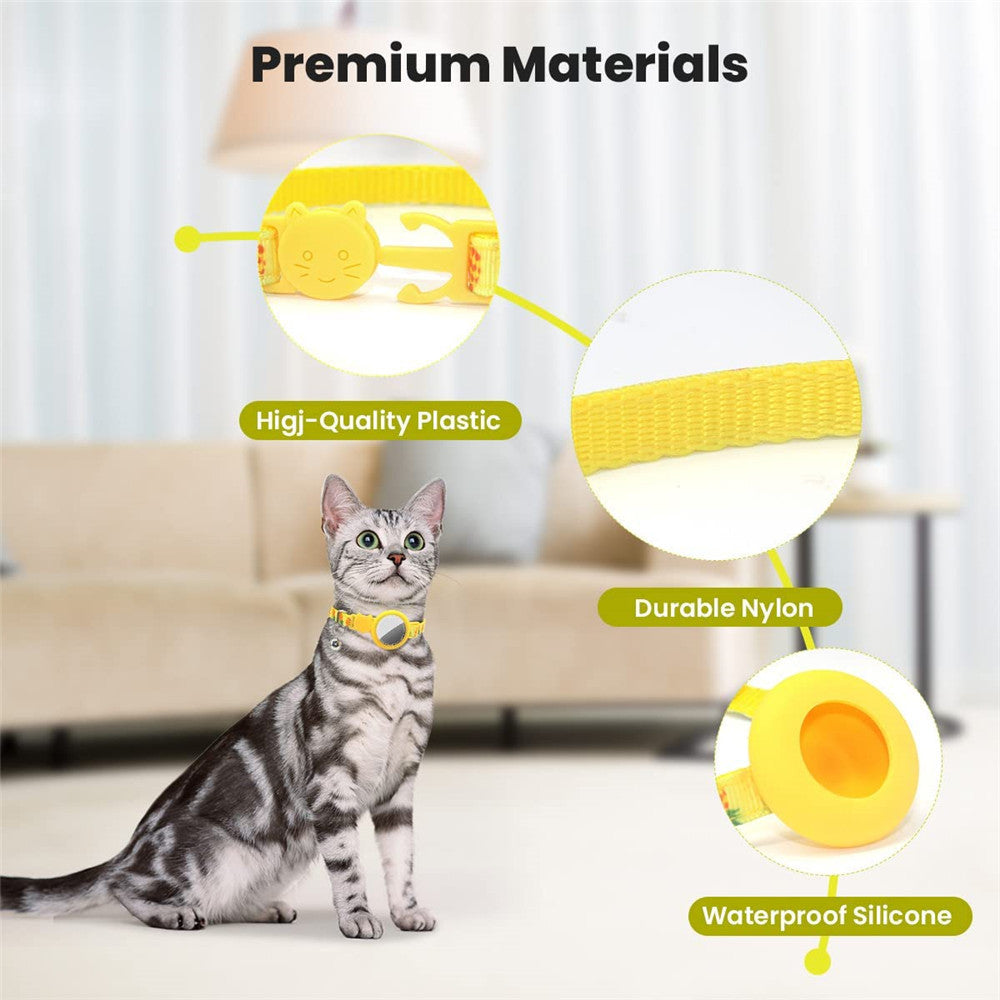 Silicone Case for AirTag Locator Fruit Pattern GPS Tracker Adjustable Pet Collar with Bell