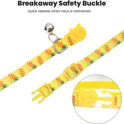 Silicone Case for AirTag Locator Fruit Pattern GPS Tracker Adjustable Pet Collar with Bell