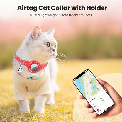Silicone Case for AirTag Locator Fruit Pattern GPS Tracker Adjustable Pet Collar with Bell