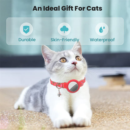 Silicone Case for AirTag Locator Fruit Pattern GPS Tracker Adjustable Pet Collar with Bell