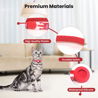 Silicone Case for AirTag Locator Fruit Pattern GPS Tracker Adjustable Pet Collar with Bell