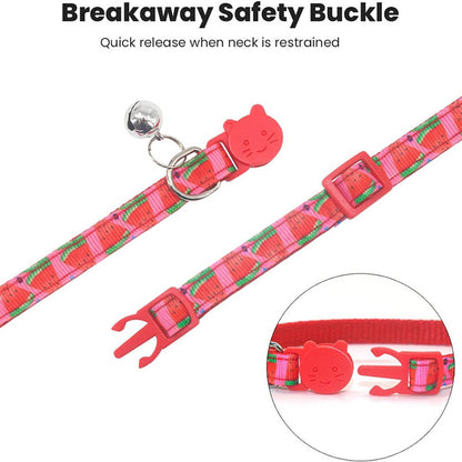Silicone Case for AirTag Locator Fruit Pattern GPS Tracker Adjustable Pet Collar with Bell