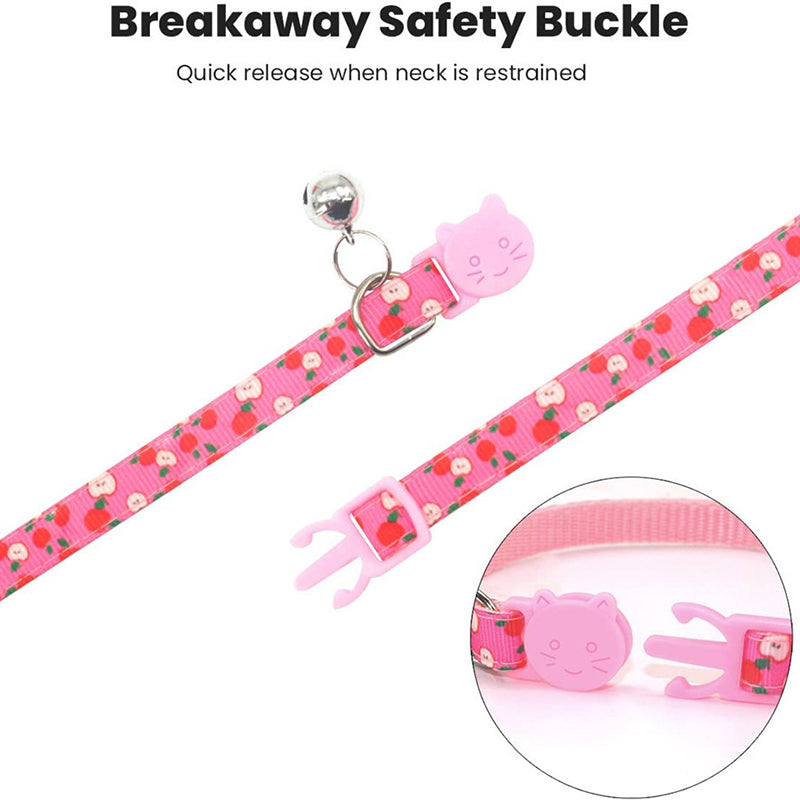 Silicone Case for AirTag Locator Fruit Pattern GPS Tracker Adjustable Pet Collar with Bell