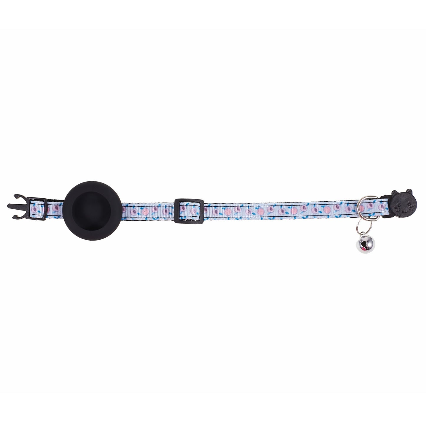 Silicone Case for AirTag Locator Fruit Pattern GPS Tracker Adjustable Pet Collar with Bell