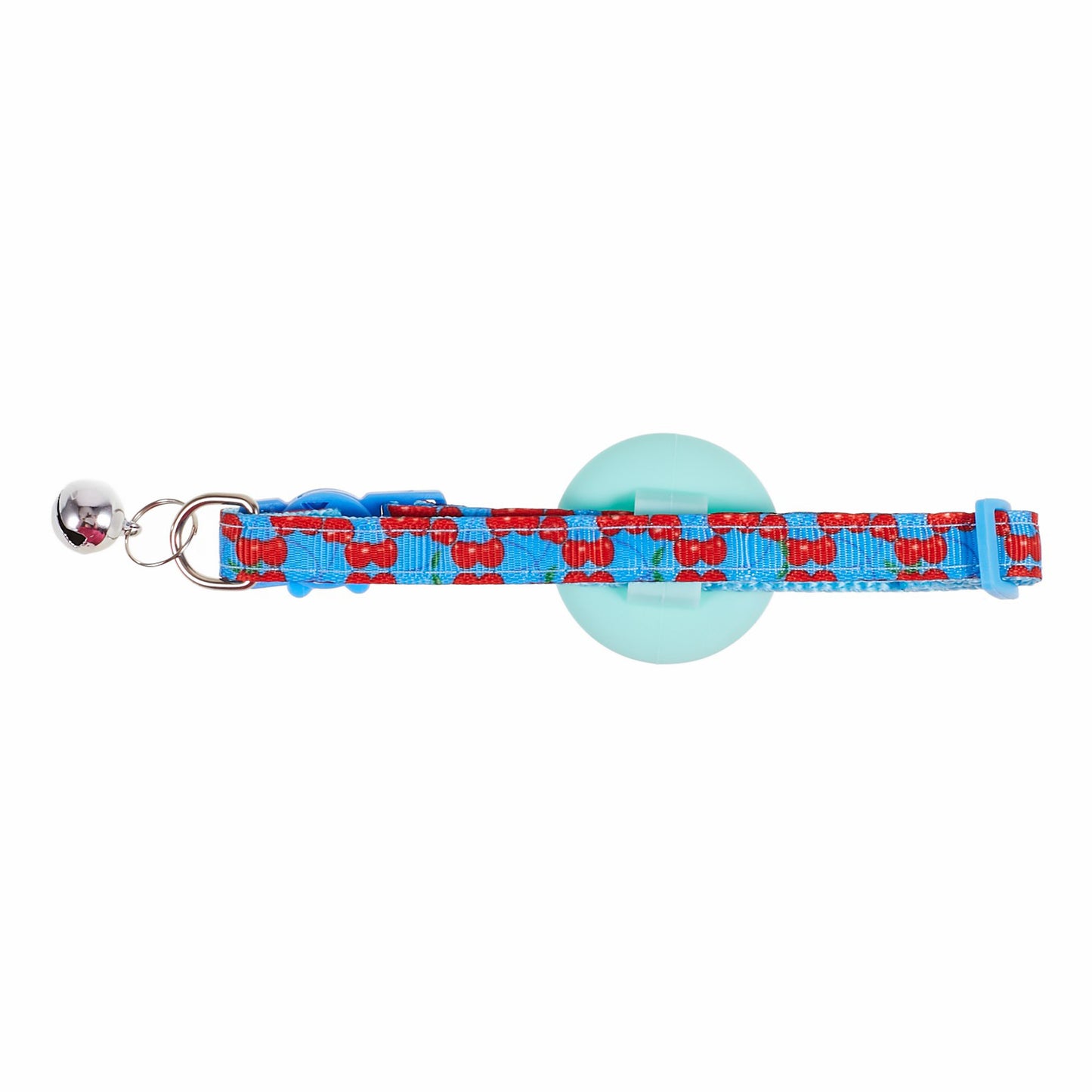 Silicone Case for AirTag Locator Fruit Pattern GPS Tracker Adjustable Pet Collar with Bell