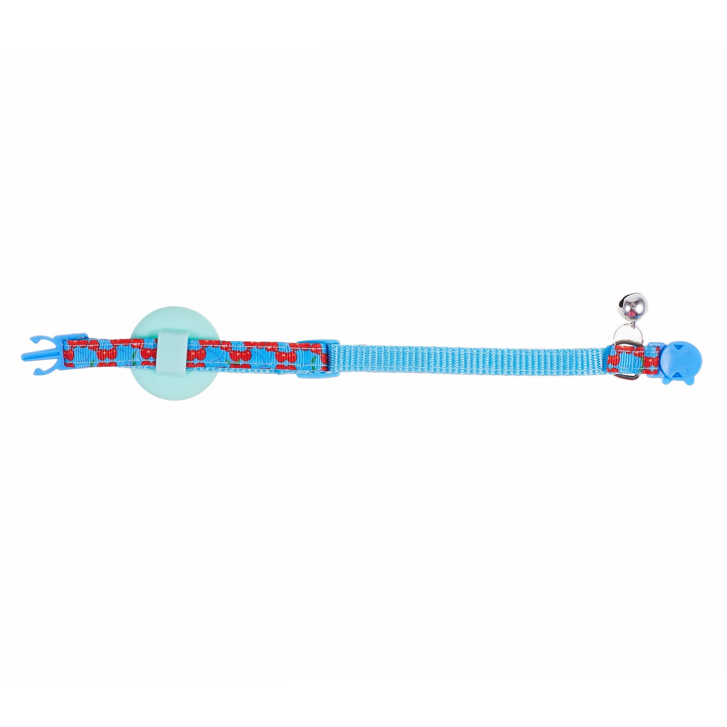 Silicone Case for AirTag Locator Fruit Pattern GPS Tracker Adjustable Pet Collar with Bell